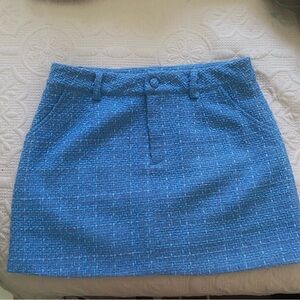 Crybaby Textured Blue Tweed Mini Skirt - Women's